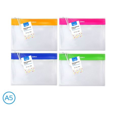 Spisové desky LUMA na zip síťované - A5 / barevný mix Spisové desky LUMA na zip síťované - A5 / barevný mix