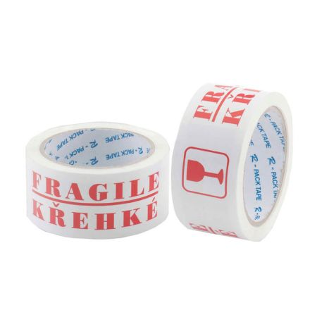 Lepicí páska s textem - 50 mm x 66 m / křehké Lepicí páska s textem - 50 mm x 66 m / křehké