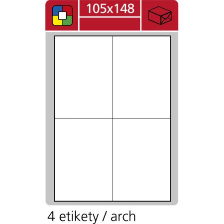 Print etikety A4 pro laserový a inkoustový tisk / 30 archů - 105 x 148 mm (4 etikety / arch) Print etikety A4 pro laserový a inkoustový tisk / 30 archů - 105 x 148 mm (4 etikety / arch)