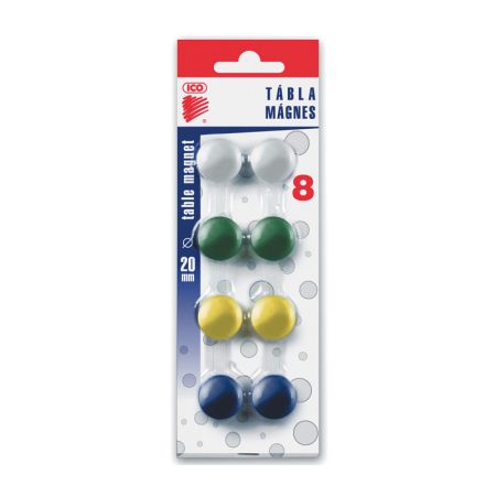 Magnety - průměr 20 mm / barevný mix / 8 ks Magnety - průměr 20 mm / barevný mix / 8 ks