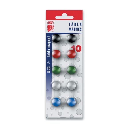 Magnety - průměr 15 mm / barevný mix / 10 ks Magnety - průměr 15 mm / barevný mix / 10 ks