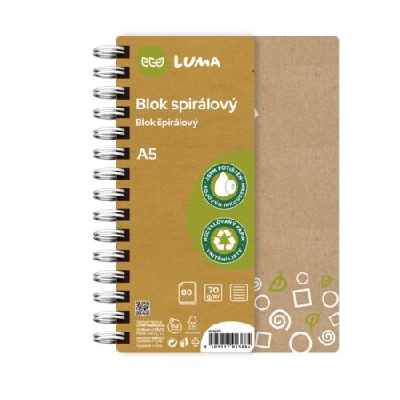 Blok kroužkový ECO LUMA - A5 / linka Blok kroužkový ECO LUMA - A5 / linka