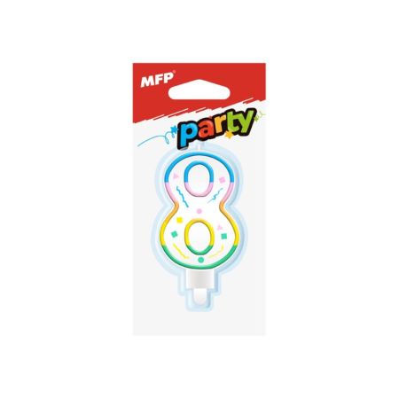 Svíčka dortová č.8 / duhová