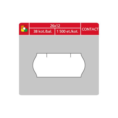Etikety do etiketovacích kleští - 26 x 12 mm Contact / bílá