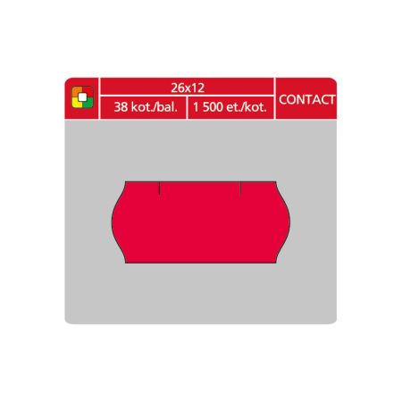 Etikety do etiketovacích kleští - 26 x 12 mm Contact / červená