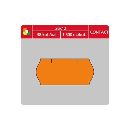Etikety do etiketovacích kleští - 26 x 12 mm Contact / oranžová