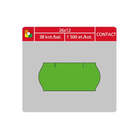Etikety do etiketovacích kleští - 26 x 12 mm Contact / zelená Etikety do etiketovacích kleští - 26 x 12 mm Contact / zelená