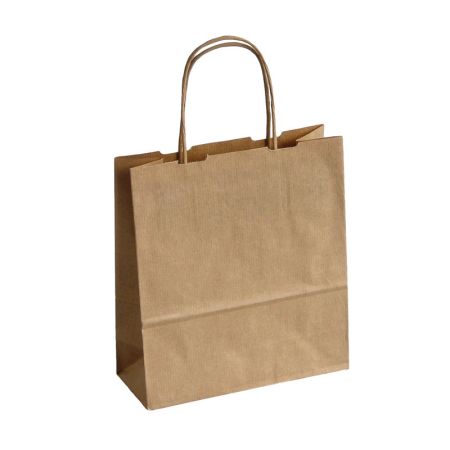 Tašky papírové kroucená ucha - hnědá / 180 x 80 x 250 mm Tašky papírové kroucená ucha - hnědá / 180 x 80 x 250 mm