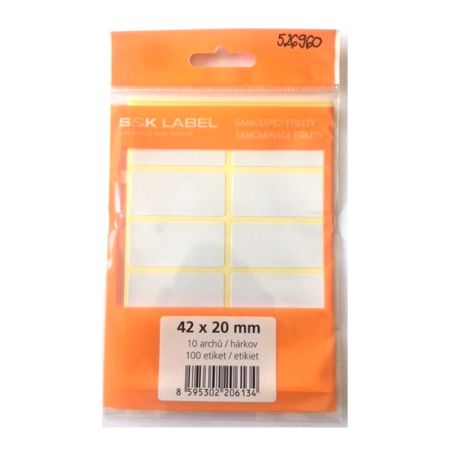 Samolepicí etikety v sáčku - 42 x 20 mm / 100 etiket Samolepicí etikety v sáčku - 42 x 20 mm / 100 etiket
