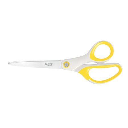 Nůžky Leitz WOW kancelářské titanové 20,5 cm / bílo-žlutá Nůžky Leitz WOW kancelářské titanové 20,5 cm / bílo-žlutá