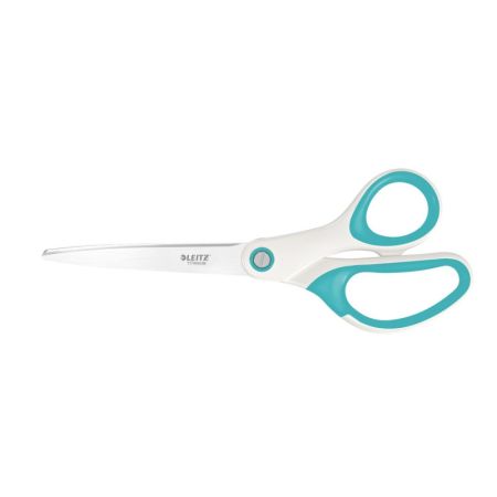 Nůžky Leitz WOW kancelářské titanové 20,5 cm / bílo-tyrkysová Nůžky Leitz WOW kancelářské titanové 20,5 cm / bílo-tyrkysová
