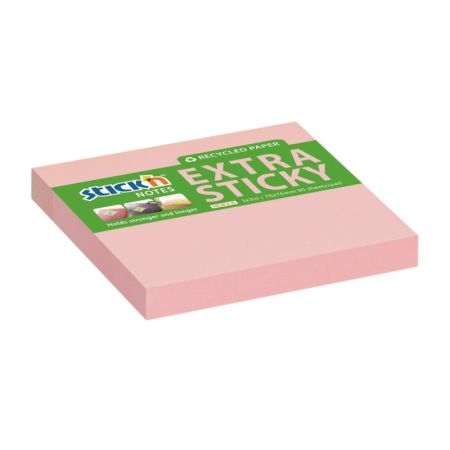 Samolepicí bločky Stick´n by Hopax Extra Sticky - 76 x 76 mm / 90 lístků / pastelově růžová Samolepicí bločky Stick´n by Hopax Extra Sticky - 76 x 76 mm / 90 lístků / pastelově růžová