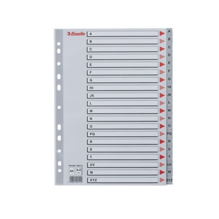 Rozdružovač A4 plastový Esselte - šedý / A - Z