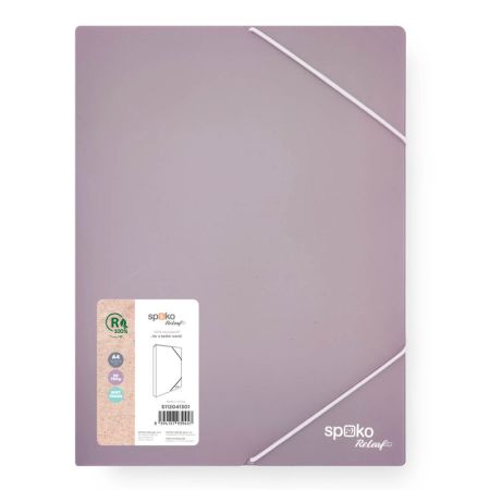 Box na spisy A4 Spoko ReLeaf Soft touch s gumou - levandulová Box na spisy A4 Spoko ReLeaf Soft touch s gumou - levandulová