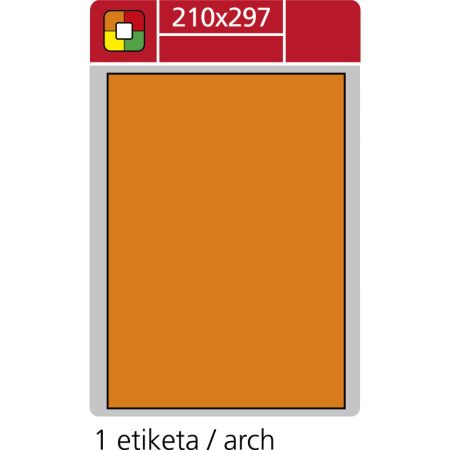 Print etikety A4 pro laserový tisk - fluorescentní - 210 x 297 mm (1 etiketa / arch) fluorescentní oranžová Print etikety A4 pro laserový tisk - fluorescentní - 210 x 297 mm (1 etiketa / arch) fluorescentní oranžová