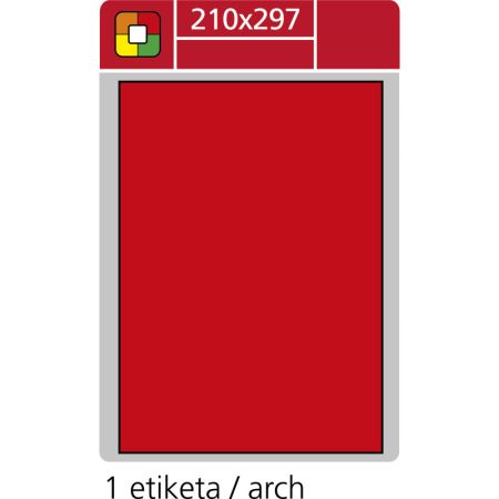 Print etikety A4 pro laserový tisk - fluorescentní - 210 x 297 mm (1 etiketa / arch) fluorescentní červená Print etikety A4 pro laserový tisk - fluorescentní - 210 x 297 mm (1 etiketa / arch) fluorescentní červená