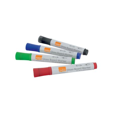 Popisovač NOBO na skleněné tabule - 4 ks / mix barev Popisovač NOBO na skleněné tabule - 4 ks / mix barev