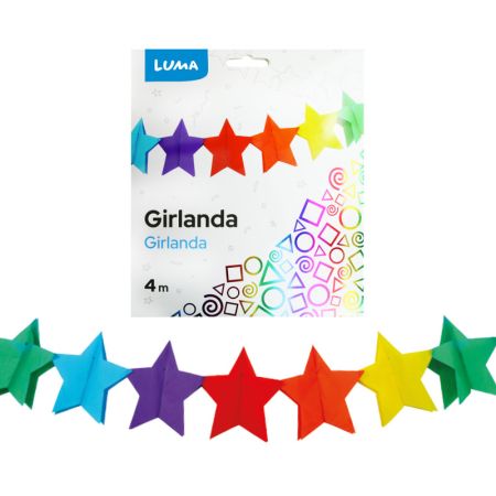 Girlanda papírová - 4 m / hvězdy