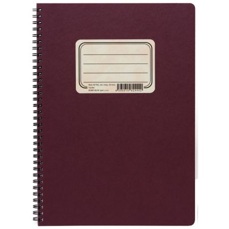 Blok BOBO Retro s boční spirálou - A4 / linka Blok BOBO Retro s boční spirálou - A4 / linka