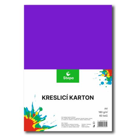 Barevný karton - A4 / 180 g / 60 listů / barevný mix Barevný karton - A4 / 180 g / 60 listů / barevný mix