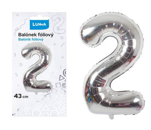 Balónek nafukovací č. 2 - stříbrný / 43cm