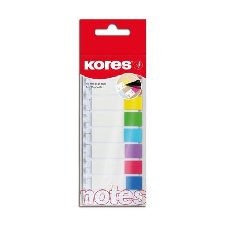 Samolepicí záložky Kores Index Strips - 8 x 15 lístků / průhledné Samolepicí záložky Kores Index Strips - 8 x 15 lístků / průhledné