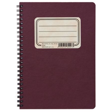 Blok BOBO Retro s boční spirálou - A5 / linka