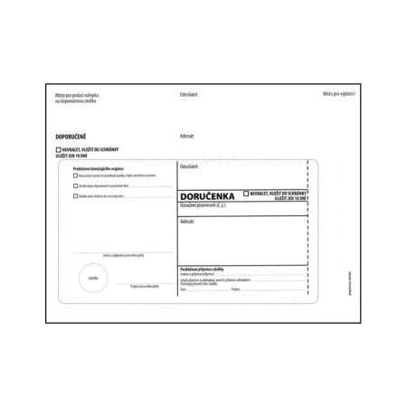 Obálky C5 s doručenkou, vytrhovací okénko - bílá / 1000 ks