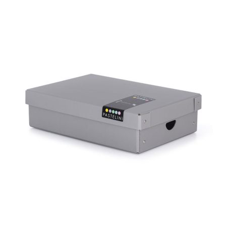 Krabice úložná lamino PASTELINi - šedá / 35,5 x 24 x 9 cm