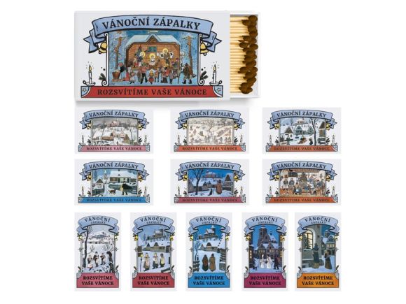 zápalky vánoční dlouhé Josef Lada, Mix motivů 1042805