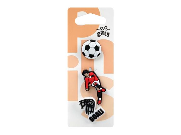 gifty - Silikonová sada 3 pinů fotbal 1042841