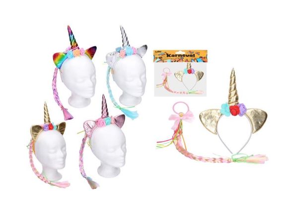 Set karneval W026095 - čelenka jednorožec mix barev
