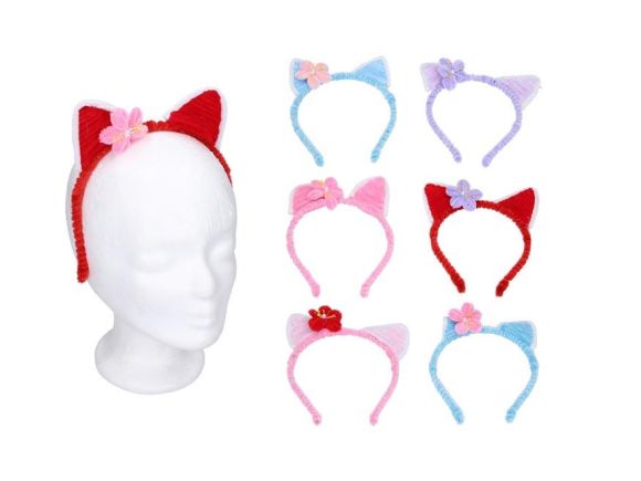 Set karneval W045091 - čelenka uši kočka MIX