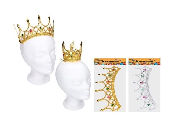 Set karneval W032038 - zlatá/stříbrná koruna 15x8 cm Set karneval W032038 - zlatá/stříbrná koruna 15x8 cm