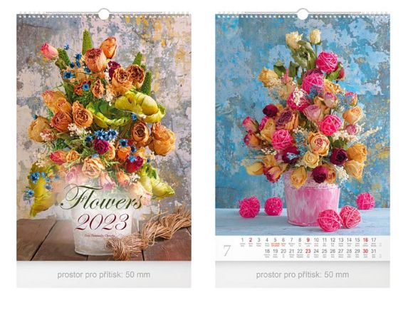 kalendář 2023 nástěnný Flowers 1061342