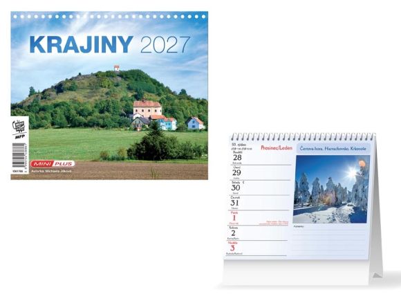kalendář 2027 stolní mini Krajiny 1061765 kalendář 2027 stolní mini Krajiny 1061765