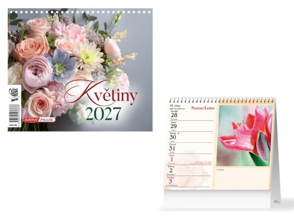 kalendář 2027 stolní mini Květiny 1061766 kalendář 2027 stolní mini Květiny 1061766