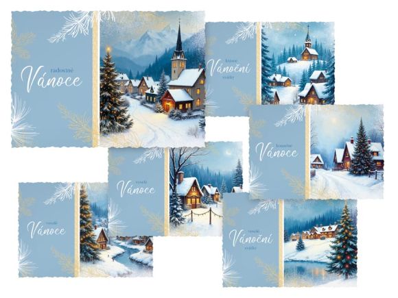 pohlednice vánoční 181 E výsek+UV+glitr 1240886