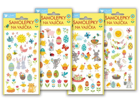 Velikonoční samolepky na vajíčka 839 gelové Veselé Velikonoce 19x9cm Velikonoční samolepky na vajíčka 839 gelové Veselé Velikonoce 19x9cm