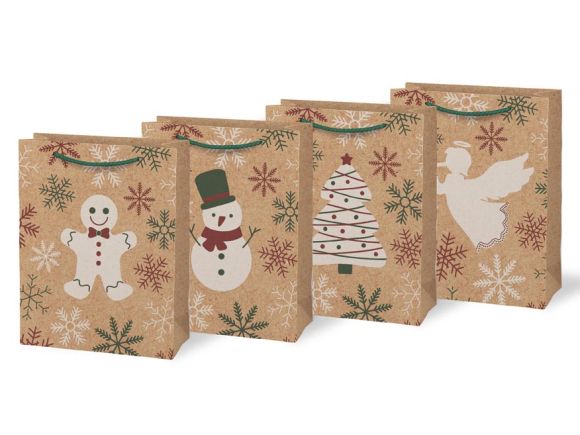 taška vánoční set 4ks M LUX KRAFT mix V7 (190x250x90) 5252993