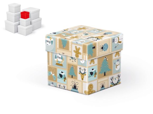 krabice dárková vánoční C-V001-A  8x8x8cm 5370693