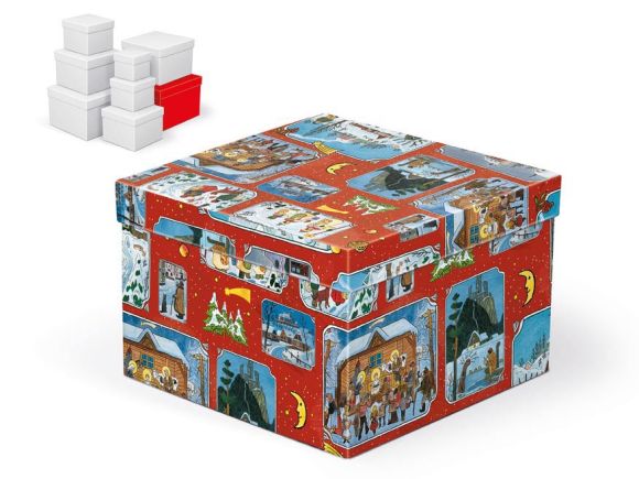 krabice dárková vánoční C-V005-HL 22x22x15cm 5370777