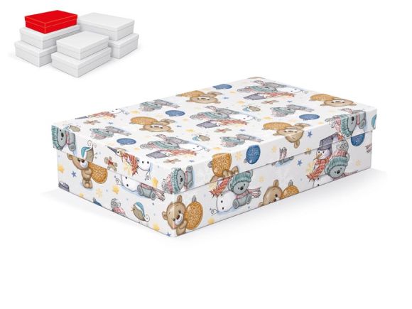 krabice dárková vánoční A-V010-D 30x19x7cm 5371026