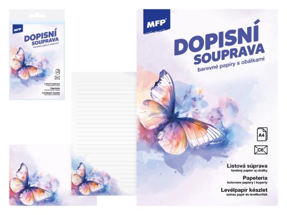 dopisní papír barevný LUX 5+10 (Motýl) 5550368