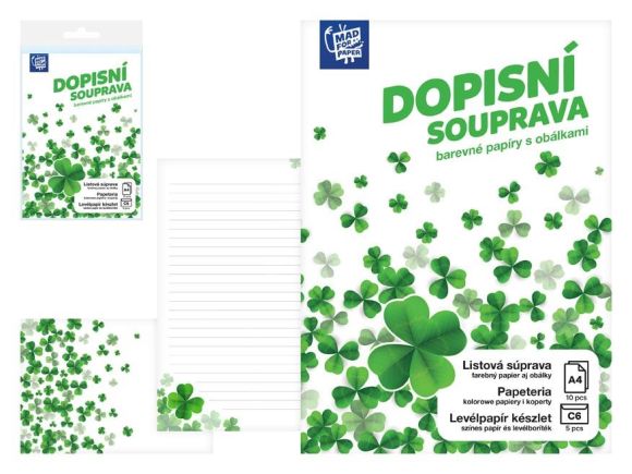 dopisní papír barevný LUX 5+10 (Čtyřlístky) 5550402