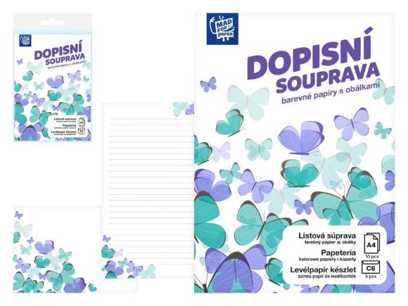 dopisní papír barevný LUX 5+10 (Motýlci) 5550404