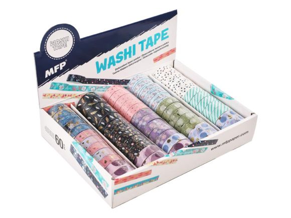 lepicí washi papírová páska 15mm x 3m mix motivů 5750116