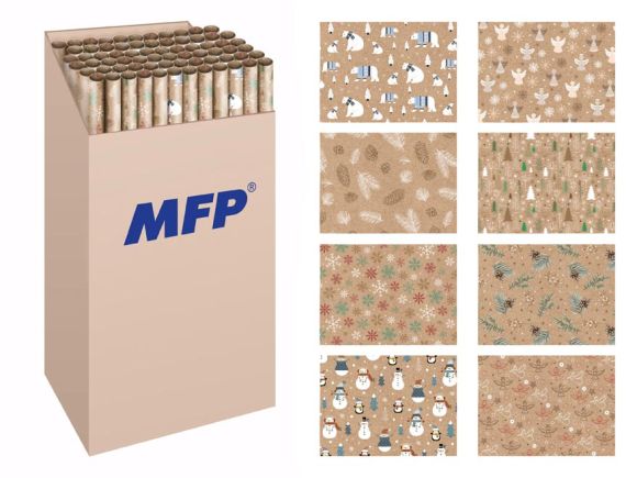 balicí papír vánoční role KRAFT 2x100x70 MIX 5811759