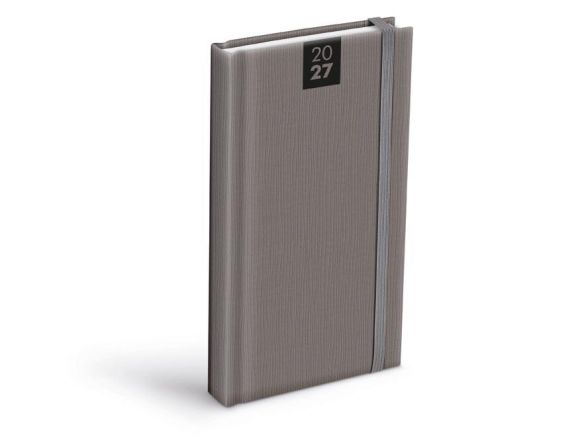 diář 2027 D802 PU šedý s gumkou 90x170mm 7781605 diář 2027 D802 PU šedý s gumkou 90x170mm 7781605