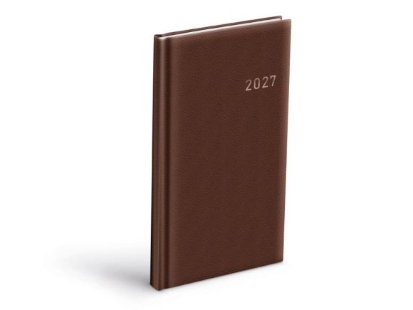 diář 2027 T806 PVC tmavě hnědý 90x170mm 7781617 diář 2027 T806 PVC tmavě hnědý 90x170mm 7781617